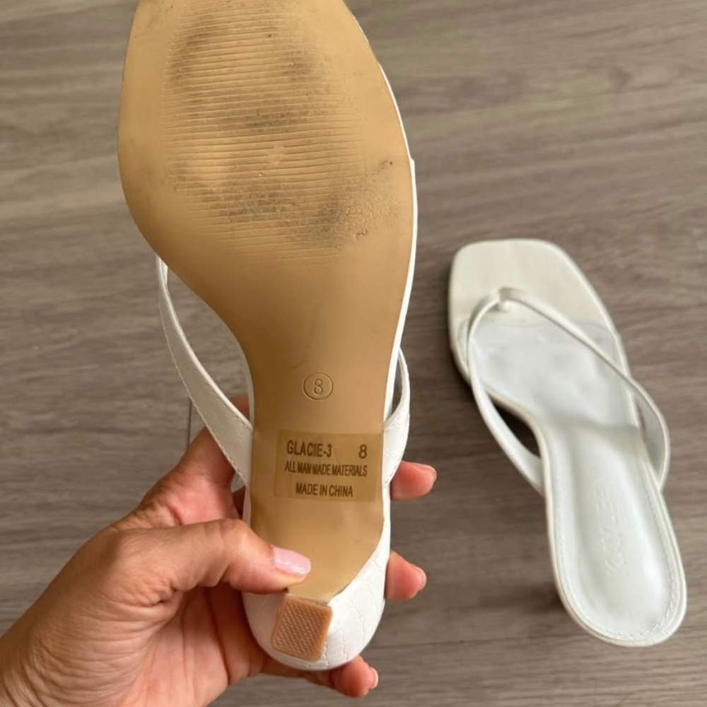 White kitten heel